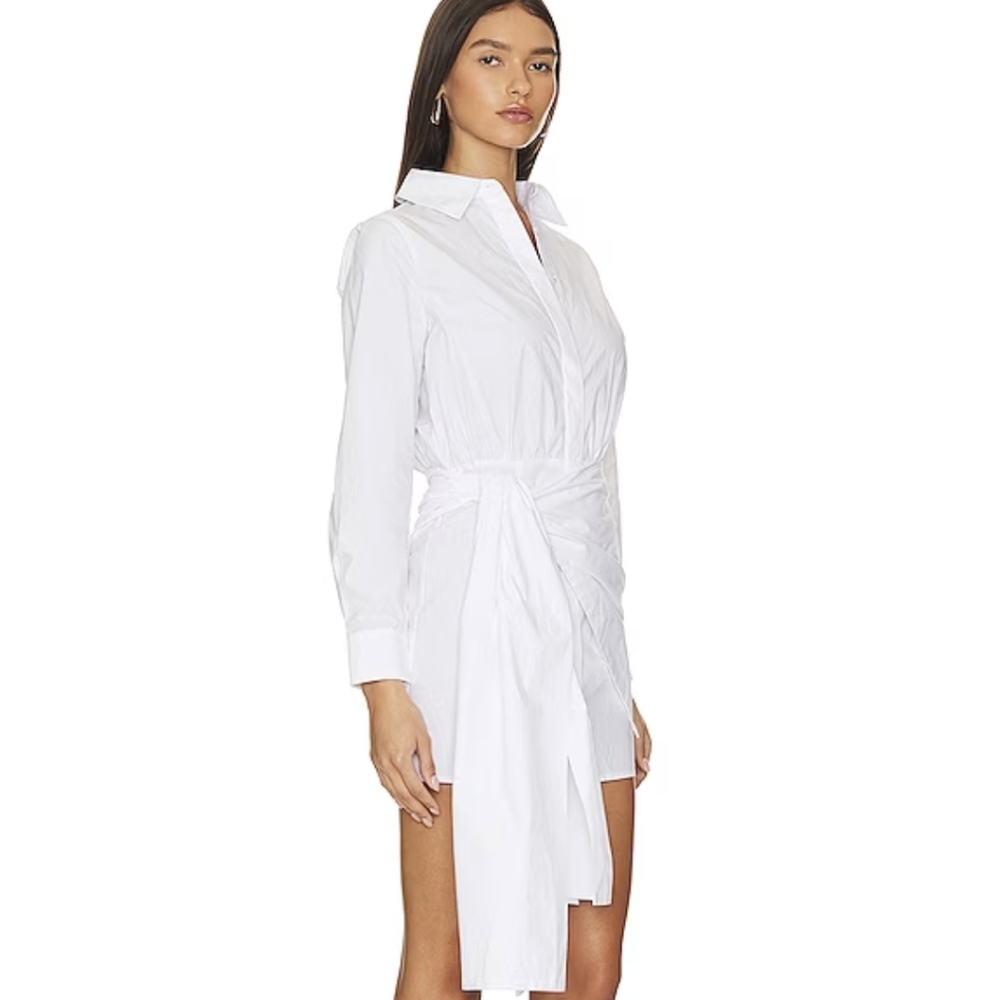 NWT L’Academie | Revolve Charlie Mini Shirt Dress White Small Crisp
